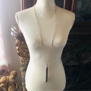 Charming Charlie silver plated tassel necklace